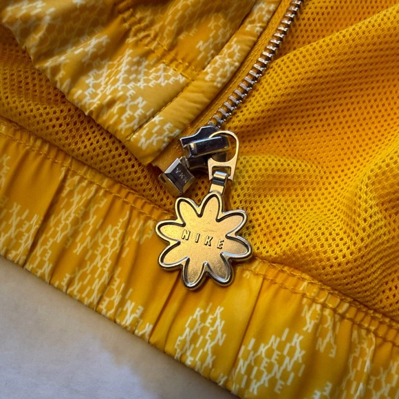 Nike Sports Daisy Woven Yellow Floral Houndstooth windbreaker Jacket Sz-L. DD5 - Picture 12 of 16